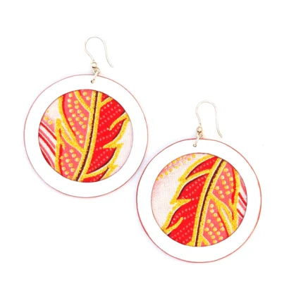 Boucles d'oreilles Waxi blanche et rose